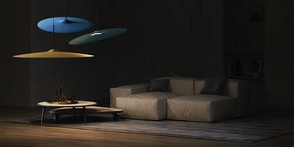 Suspension en PET recyclé acoustique LED Fabbian Acustica usine Fabbian de l'Italie. Foto №3