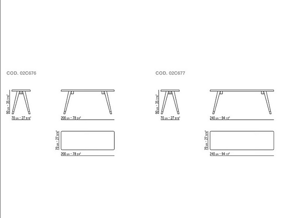 Table console en bois Adler FLEXFORM 02C676, 02C677 usine FLEXFORM de l'Italie. Foto №2