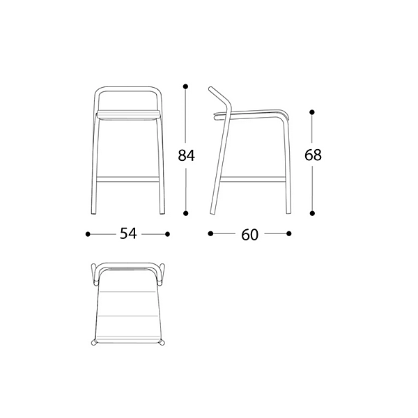 Tabouret de jardin haut empilable en aluminium Noss VARASCHIN 24550/B, 24551/B, 24552/B, 24553/B usine VARASCHIN de l'Italie. Foto №12