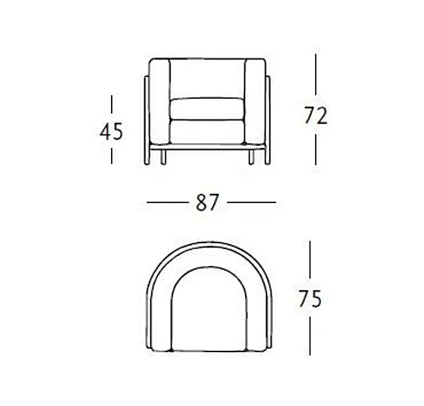 Fauteuil rembourré avec housse amovible Onda ZANOTTA usine ZANOTTA de l'Italie. Foto №4