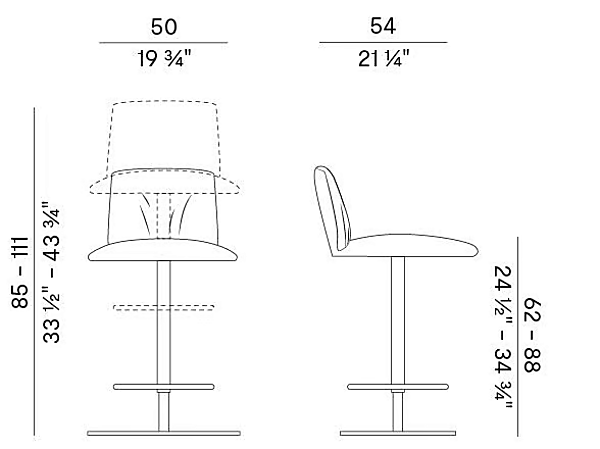 Tabouret en cuir réglable en hauteur Blossom 840 A gaz Potocco 840/A-GAS usine POTOCCO de l'Italie. Foto №4