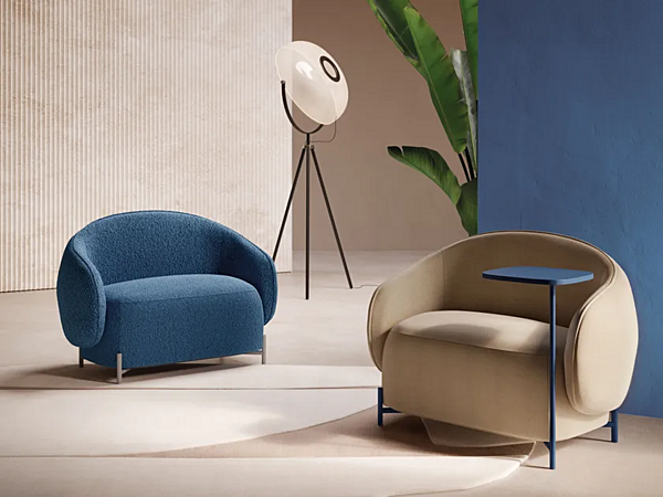 Fauteuil en tissu avec accoudoirs Mella INNOVA Imbottiti usine Innova Imbottiti de l'Italie. Foto №4