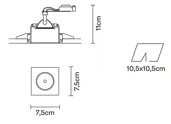 Projecteur encastré en métal Fabbian Tools usine Fabbian de l'Italie. Foto №15