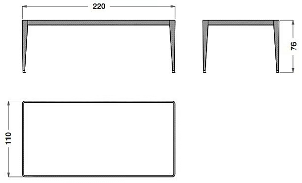 Table de jardin rectangulaire en bois et céramique CPRN HOMOOD OD1016 usine CPRN HOMOOD de l'Italie. Foto №2