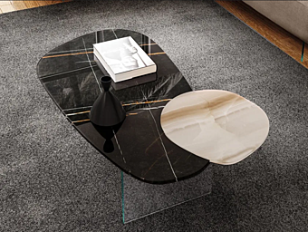 Table basse en verre pour salon LAGO Blendie 1411 Table basse en verre pour salon LAGO Blendie 1411 usine LAGO de l'Italie