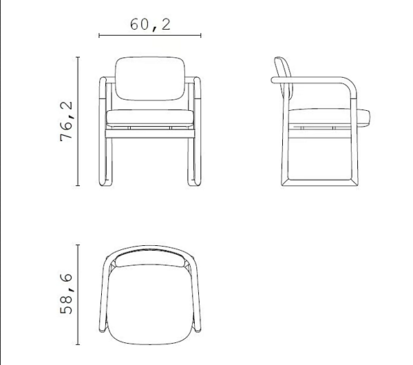 Chaise rembourrée en tissu avec accoudoirs Maiori S CPRN HOMOOD usine CPRN HOMOOD de l'Italie. Foto №3