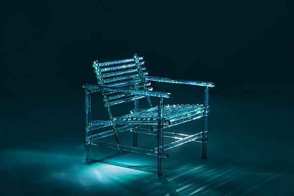 Fauteuil d'extérieur en polycarbonate avec accoudoirs Edra A Mare AMR020 usine EDRA de l'Italie. Foto №11