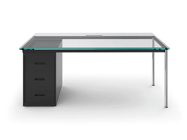 Bureau d'écriture en verre avec tiroirs CASSINA 10 La Semaine à Paris usine CASSINA de l'Italie. Foto №1