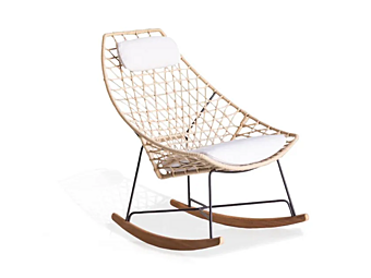 Fauteuil à bascule en tissu avec appui-tête Potocco Cut 910 PLR Rocking 910/PLR- ROCKING