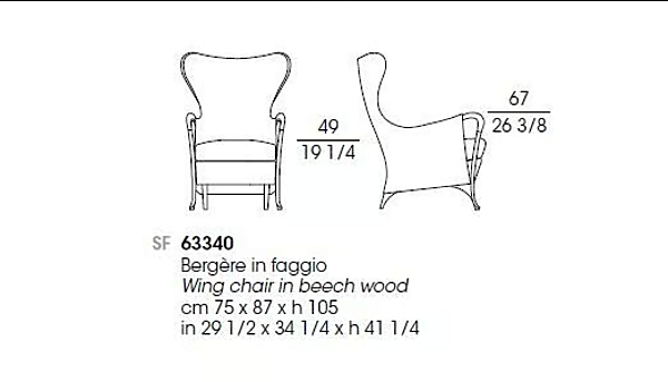 Fauteuil en tissu avec accoudoirs GIORGETTI Progetti usine GIORGETTI de l'Italie. Foto №3