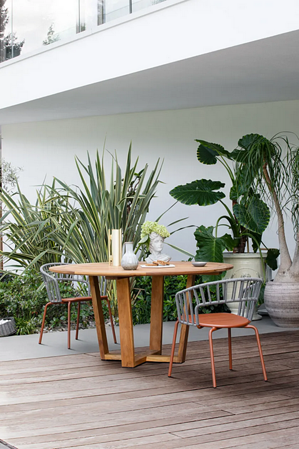 Table de jardin ronde en teck Atmosphera Desert DE.TT. usine ATMOSPHERA de l'Italie. Foto №12