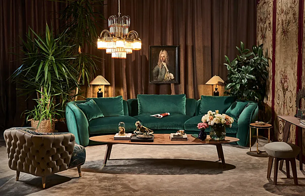 Table basse ovale en noyer Black Tie Milton MILW22 usine Black Tie de l'Italie. Foto №3