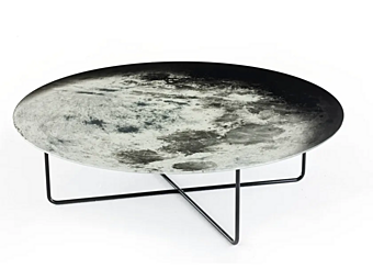 Table basse ronde en verre imprimé My Moon My Mirror Moroso usine Moroso de l'Italie