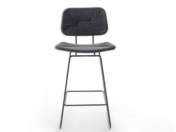 Tabouret de jardin haut avec dossier en matériau extérieur FLEXFORM ECHOES usine FLEXFORM de l'Italie. Foto №1
