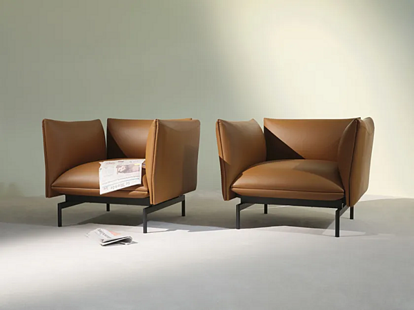 Fauteuil en cuir avec accoudoirs Tenso Kristalia usine Kristalia de l'Italie. Foto №4
