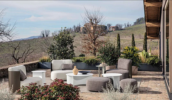 Fauteuil de jardin en tissu Pierre Shell Flou usine Flou de l'Italie. Foto №7