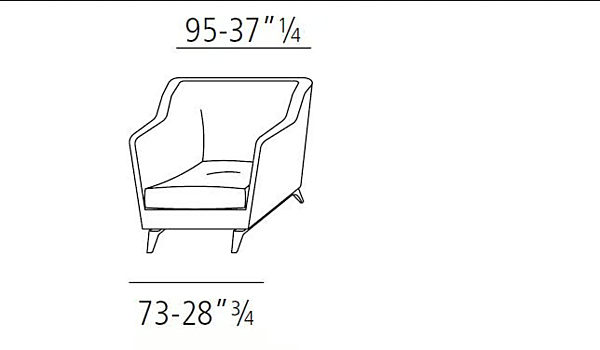 Fauteuil avec accoudoirs en cuir ou tissu VIBIEFFE 575 Hi Story usine VIBIEFFE de l'Italie. Foto №5