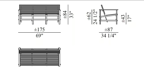 Banc extérieur en polycarbonate avec dossier A Mare Edra AMR030 usine EDRA de l'Italie. Foto №7