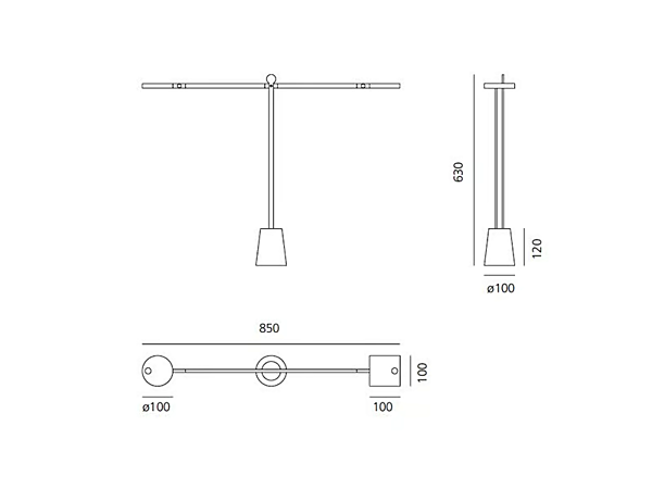 Lampe de table en aluminium LED Equilibrist Artemide 1442010A usine Artemide de l'Italie. Foto №9