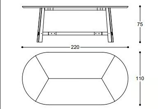 Table ovale en MDF et noyer Edison Black Tie EDI22C, EDI26C usine Black Tie de l'Italie. Foto №5