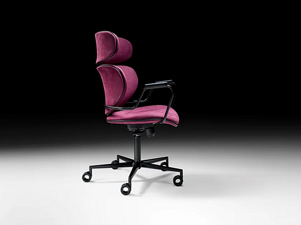 Chaise de bureau avec accoudoirs en nubuck Black Tie collection Asia Office ASI10OF usine Black Tie de l'Italie. Foto №2