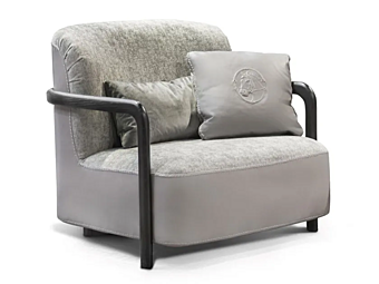 Fauteuil en cuir de daim et tissu avec accoudoirs Mimi FORMITALIA usine FORMITALIA de l'Italie