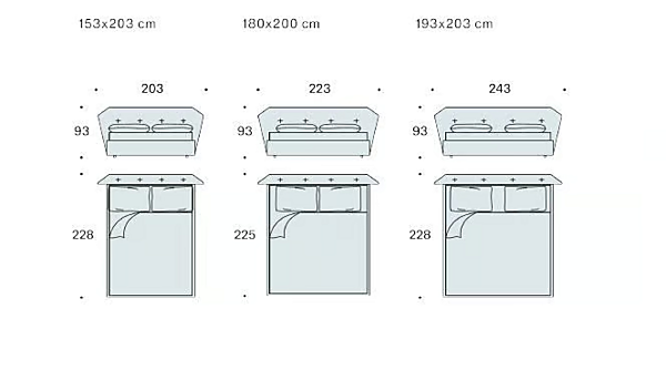 Lit double en tissu rembourré SABA New York Box usine SABA de l'Italie. Foto №5