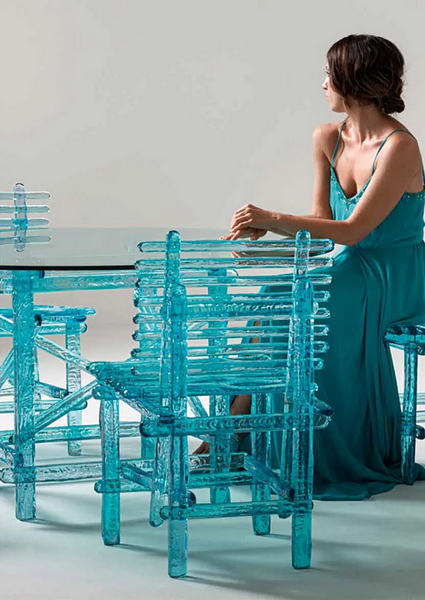 Table ronde en polycarbonate pour extérieur Edra A Mare AMR060T usine EDRA de l'Italie. Foto №6