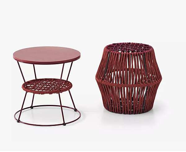 Pouf de jardin rond Ziggy en tissu Saba usine SABA de l'Italie. Foto №5