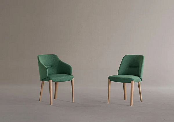 Fauteuil en tissu rembourré avec accoudoirs Potocco Concha 905 P 905/P usine POTOCCO de l'Italie. Foto №2