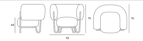 Fauteuil en tissu Crabby avec accoudoirs INNOVA Imbottiti usine Innova Imbottiti de l'Italie. Foto №6