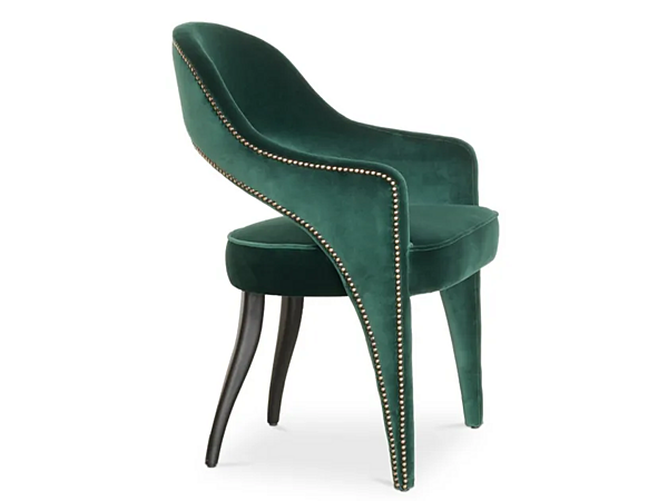 Fauteuil en velours rembourré avec accoudoirs BRABBU Tellus usine BRABBU de l'Italie. Foto №1