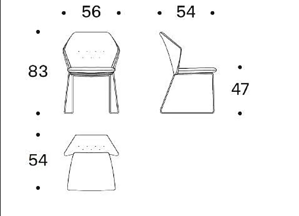 Chaise en tissu rembourrée sur base traîneau Saba New York par Marras usine SABA de l'Italie. Foto №8