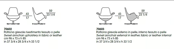 Fauteuil pivotant en tissu avec accoudoirs GIORGETTI 70602, 70603 usine GIORGETTI de l'Italie. Foto №7
