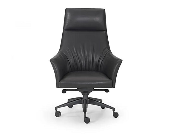 Chaise de direction en cuir à dossier haut Sella I 4 Mariani usine i 4 Mariani de l'Italie. Foto №2