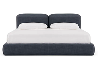 Lit double en tissu avec tête de lit rembourrée AMURA Lapis Linear AM035.365 usine AMURA de l'Italie