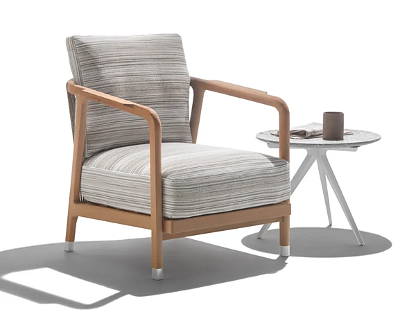 Fauteuil de jardin en tissu et iroko CRONO FLEXFORM 220A1 usine FLEXFORM de l'Italie. Foto №2