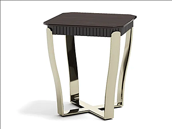 Table basse carrée en acier et bois Aristo MQ Capital Collection usine Capital Collection de l'Italie