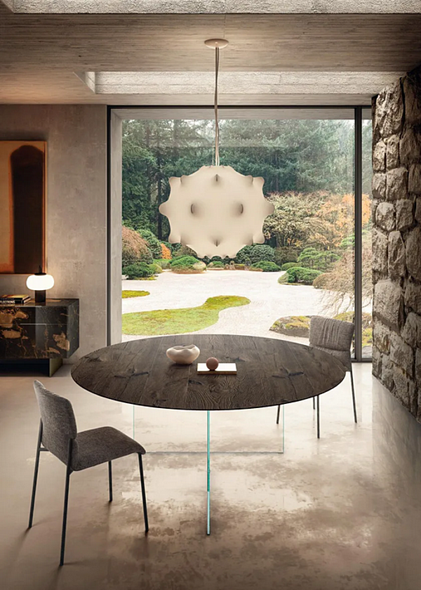 Table ronde en bois et verre AIR SLIM 2260W LAGO 2260W usine LAGO de l'Italie. Foto №3