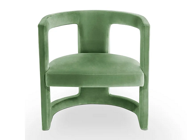 Fauteuil en velours rembourré avec accoudoirs BRABBU Rukay usine BRABBU de l'Italie. Foto №1