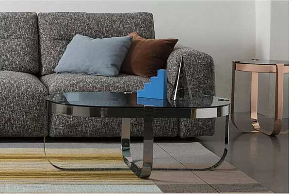 Table basse ronde en verre et fer Saba Ring usine SABA de l'Italie. Foto №4