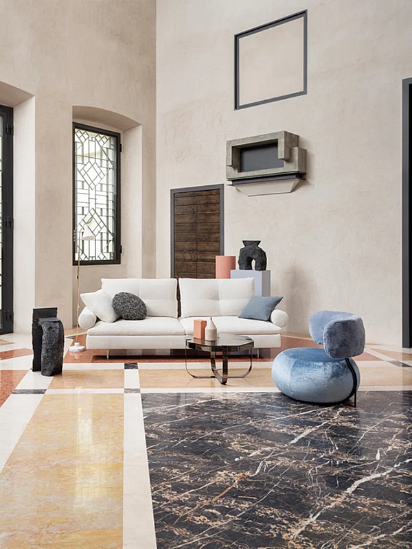 Canapé d'angle en tissu Limes New Saba usine SABA de l'Italie. Foto №8