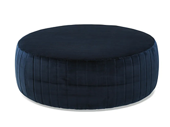 Pouf en cuir rond Nuvola Stitch Eforma usine Eforma de l'Italie