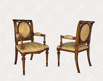 Chaise avec accoudoirs en tissu rembourré et bois massif FRATELLI RADICE 206 Chaise avec accoudoirs en tissu rembourré et bois massif FRATELLI RADICE 206 usine FRATELLI RADICE de l'Italie