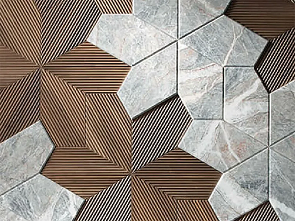 Boiserie tridimensionnelle en bois et marbre Azalea 3D ARTE BROTTO usine Arte Brotto de l'Italie. Foto №5
