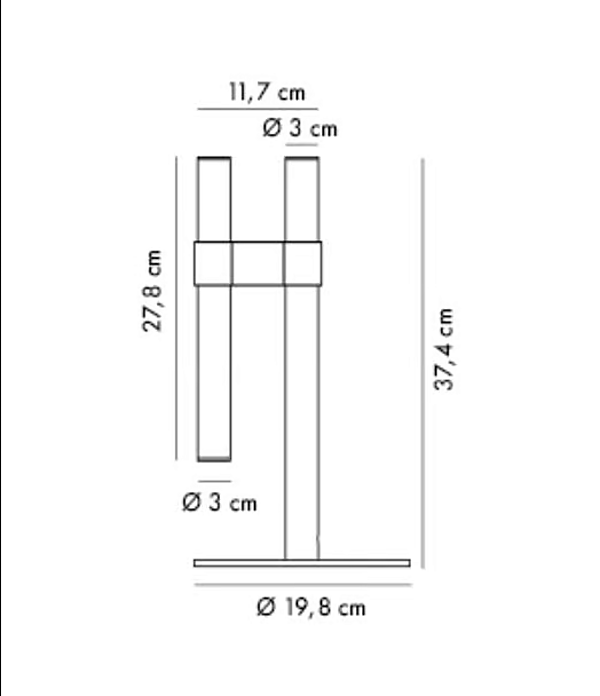 Lampe de table en verre borosilicate et métal LED collection Paralela AXOLIGHT usine Axolight de l'Italie. Foto №4