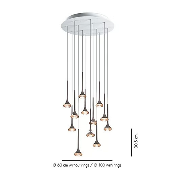 Suspension en cristal LED AXOLIGHT Fairy usine Axolight de l'Italie. Foto №6