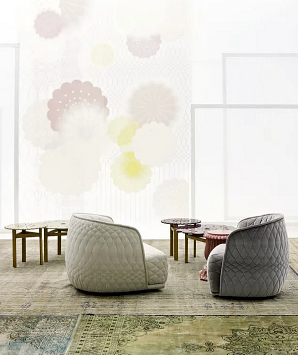 Fauteuil en tissu avec accoudoirs Moroso Redondo usine Moroso de l'Italie. Foto №6