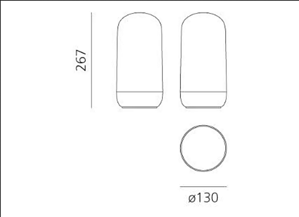 Lampe de table portable en plastique sans fil Gople Artemide usine Artemide de l'Italie. Foto №28