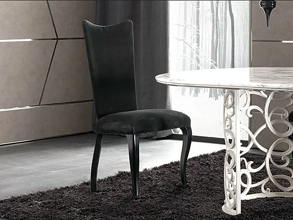 Chaise en nubuck avec accoudoirs CORTEZARI EVA 646 usine CORTE ZARI de l'Italie. Foto №1